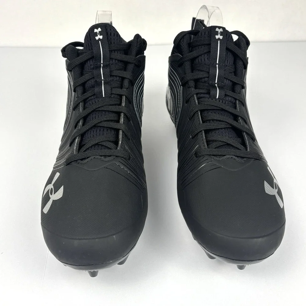 Under Armour Nitro Football Cleats Black White Men's Size 10.5 NWOB 3000181-001
